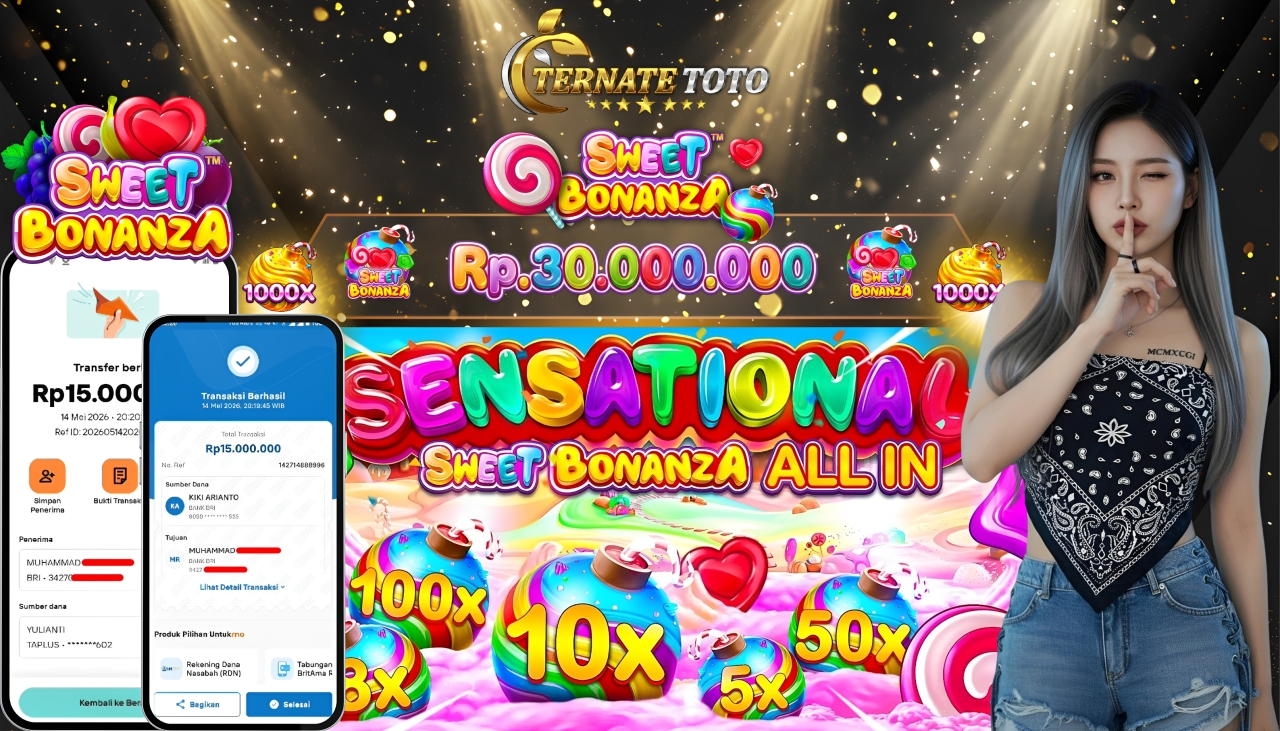 TERNATETOTO - JACKPOT SWEET BONANZA Rp. 30,000,000,-